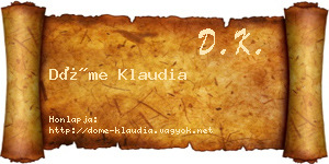 Döme Klaudia névjegykártya