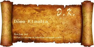Döme Klaudia névjegykártya