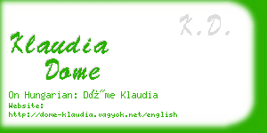 klaudia dome business card